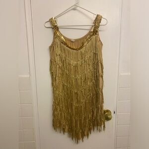 GOLD FRINGE DRESS